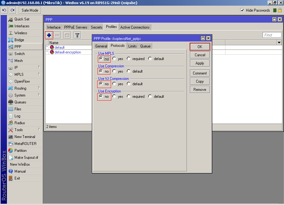 Настройки роутеров для VPN-соединения Microtik 915G-2HnD